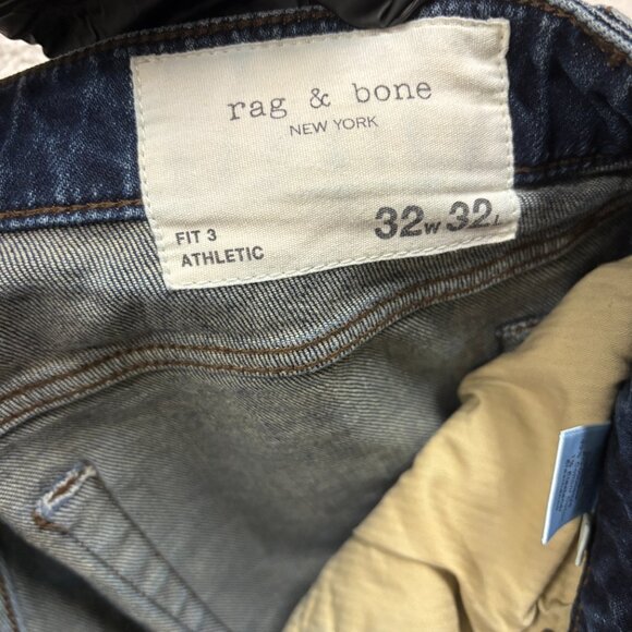Rag & Bone Jeans Mens 32x32 Fit 3 Athletic Dark Wash Denim - Picture 3 of 9